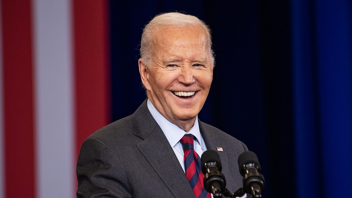 President Joe Biden speaks at NHTI-Concord Community College in Concord, New Hampshire on Oct. 22, 2024. 