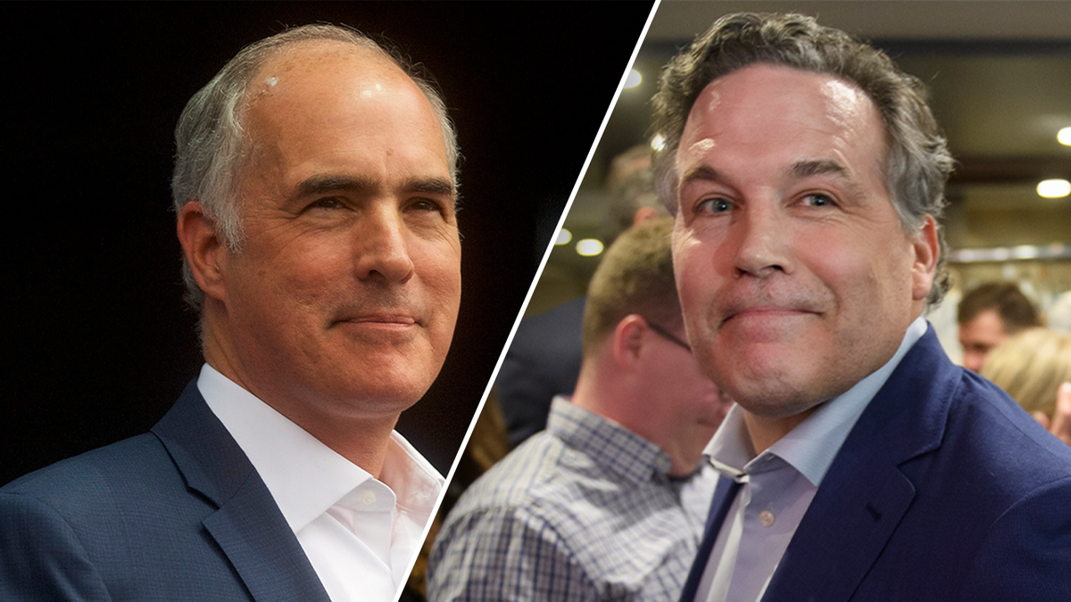 Bob Casey, left, Dave McCormick right in photo split