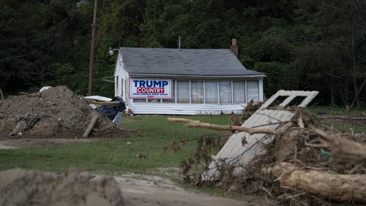 Trump country sign after Hurricane Helene devastation