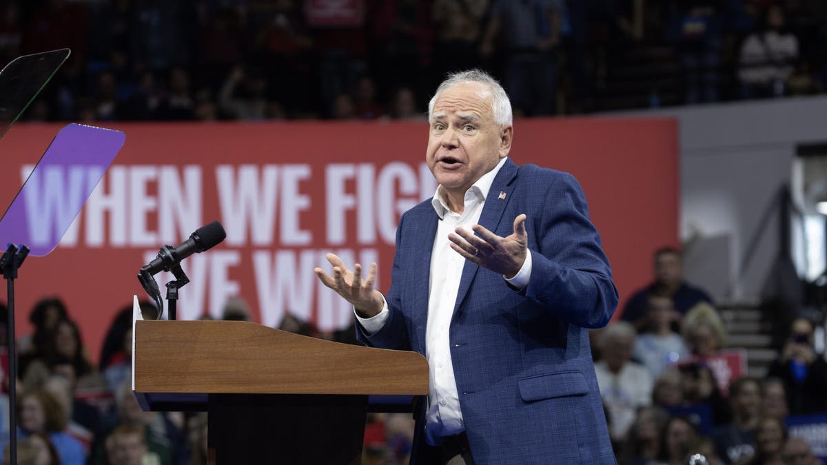 Tim Walz on stage