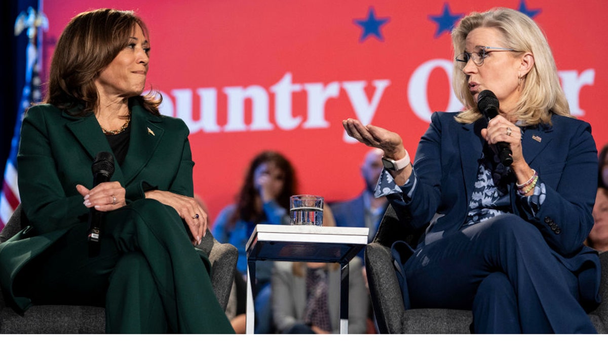 Vice President Kamala Harris with former Rep. Liz Cheney