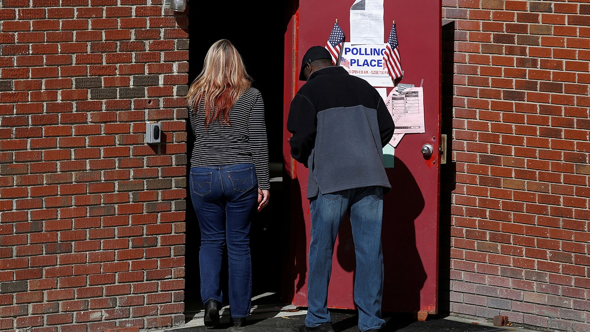 Voters arrive at West Virginia polling place in 2018