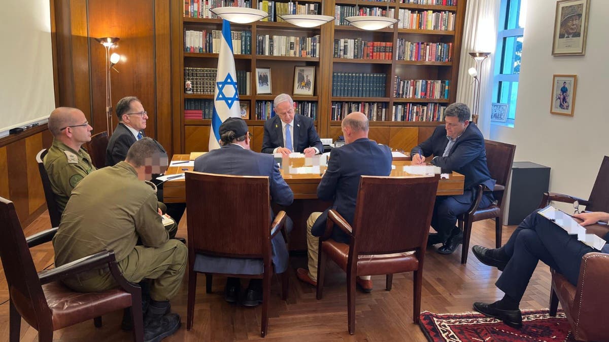 Israeli Prime Minister Benjamin Netanyahu during his telephone call with President Biden on Wednesday.