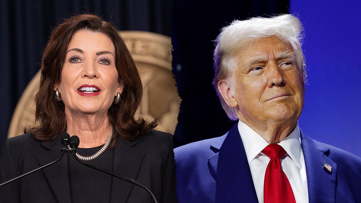 New York Gov. Kathy Hochul and President-elect Trump