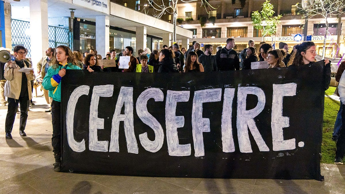 A group of protesters with signs