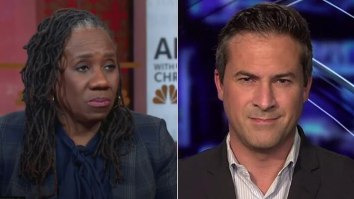 Former NAACP Legal Defense Fund president Sherriln Ifill, left, and former press secretary for Jill Biden Michael LaRosa, right. (Credit; MSNBC/screenshot, Fox News/screenshot) 