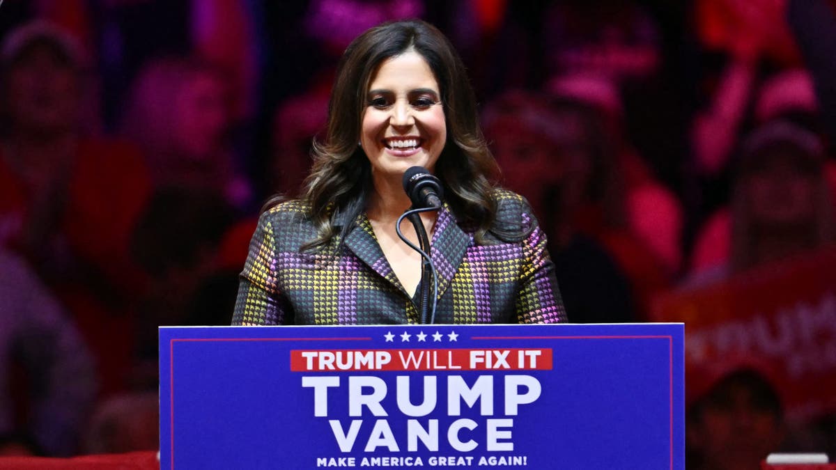 Stefanik speaking at Trump MSG rally