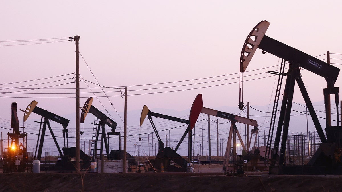 Pumpjacks operate in the Belridge oil field near McKittrick, California, on Nov. 3, 2021.