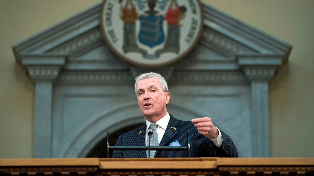 New Jersey Gov. Phil Murphy speaking to state legislature