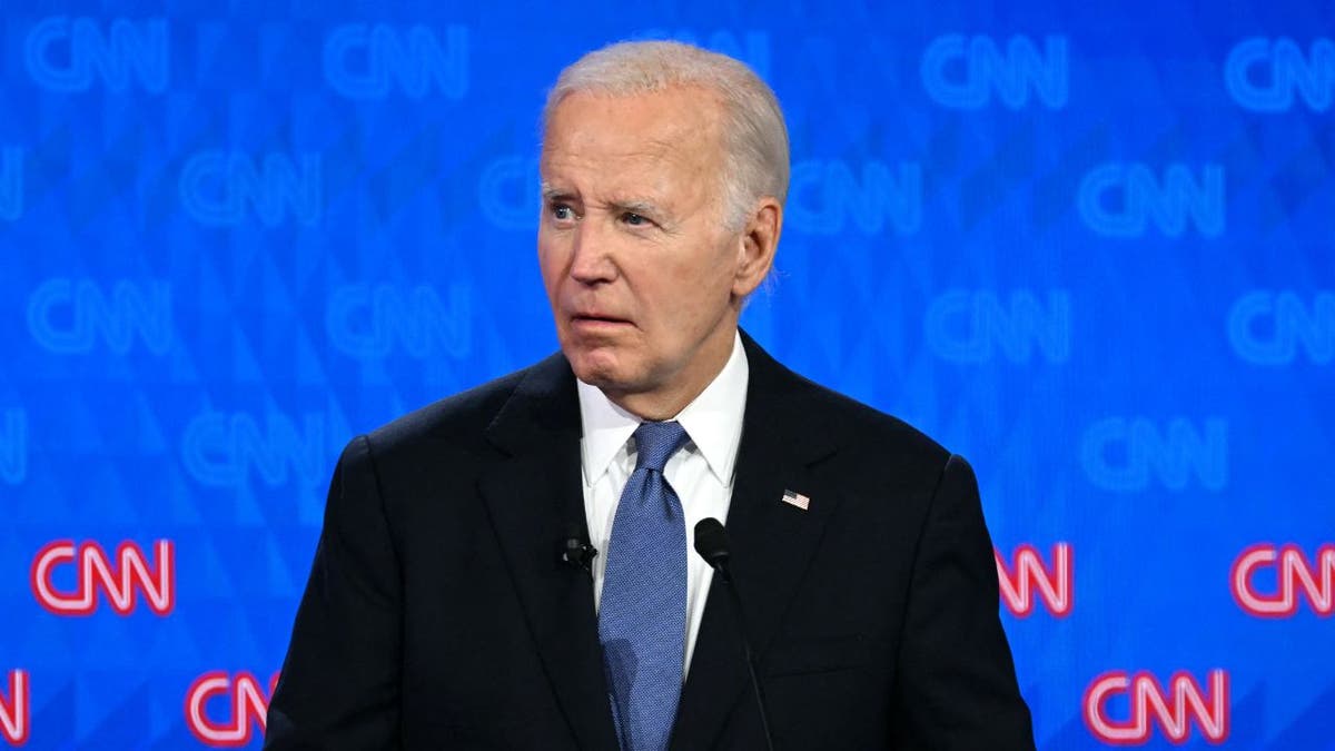 Biden looking dazed in closeup shot from CNN debate