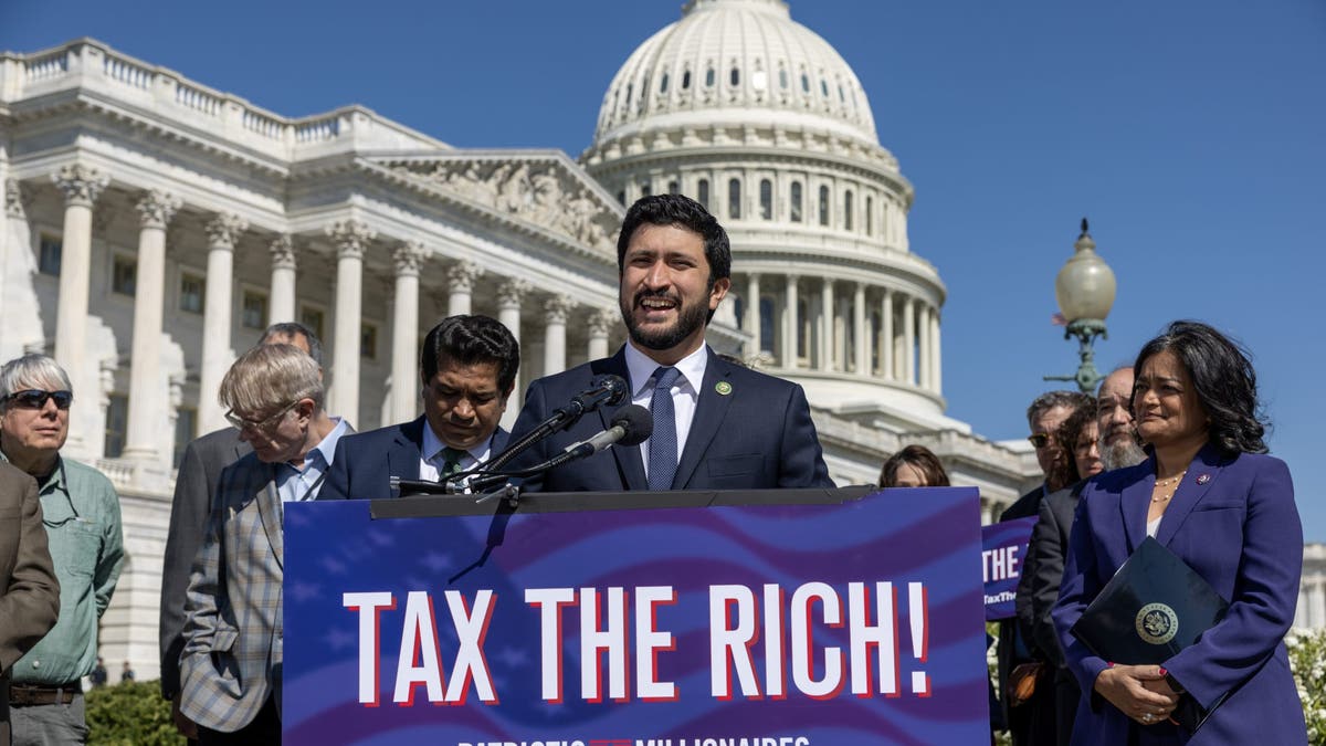 Rep. Greg Casar, R-Texas, speaks during a press conference outside the U.S. Capitol in Washington, D.C., on April 18, 2023.