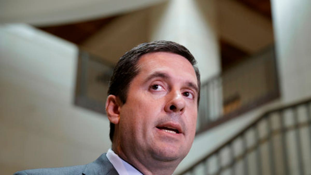 House Intelligence Committee Chairman Devin Nunes, R-Calif., speaks to reporters on Capitol Hill in Washington, Friday, March 24, 2017. Nunes said Friday that Paul Manafort, the former campaign chairman for President Donald Trump, volunteered to be interviewed by committee members. (AP Photo/J. Scott Applewhite)