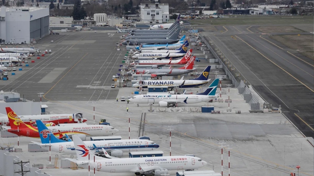 Planes parked at Boeing Field