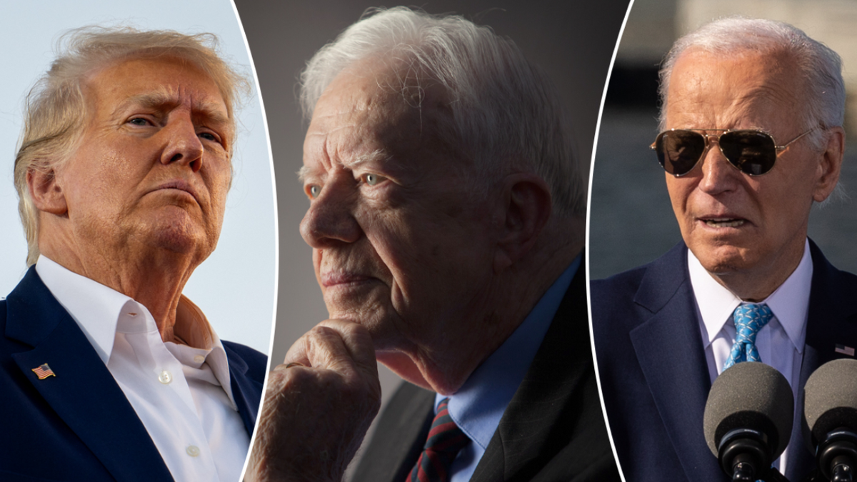 Split image of Trump, Carter and Biden