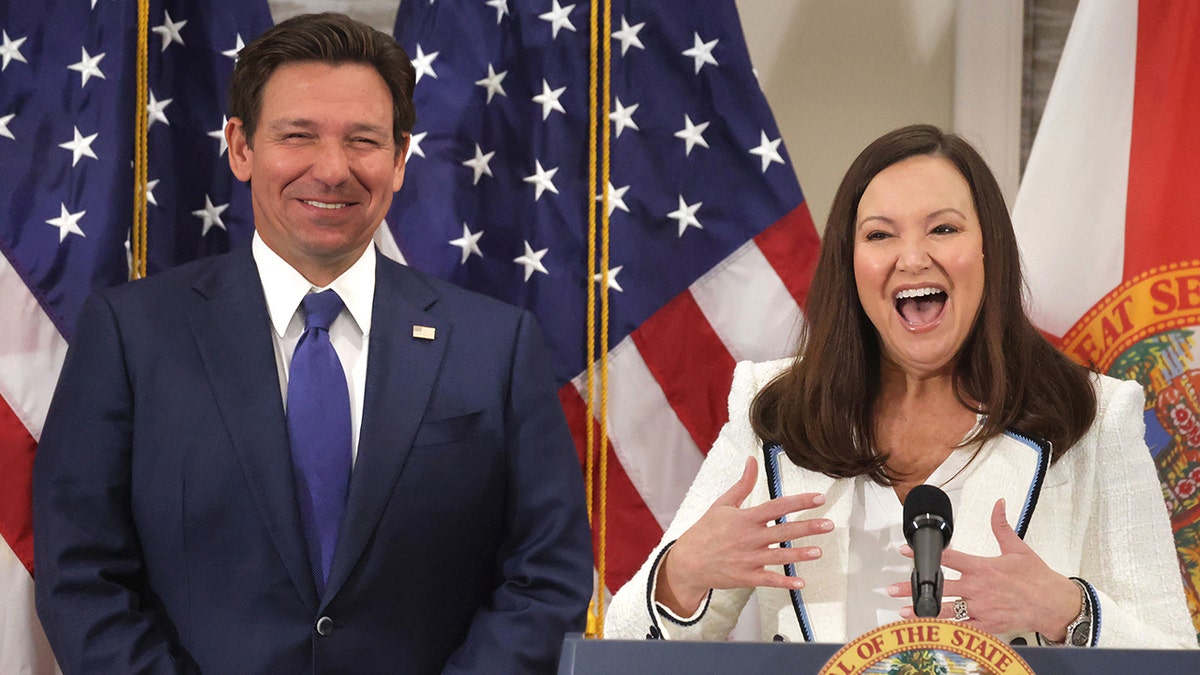 Florida Gov. Ron DeSantis and Florida Attorney General Ashley Moody