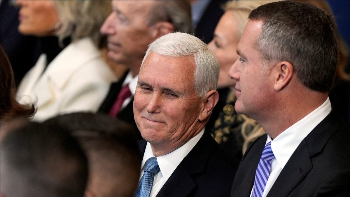 Pence is pictured at Trump's inauguration on Jan. 20.