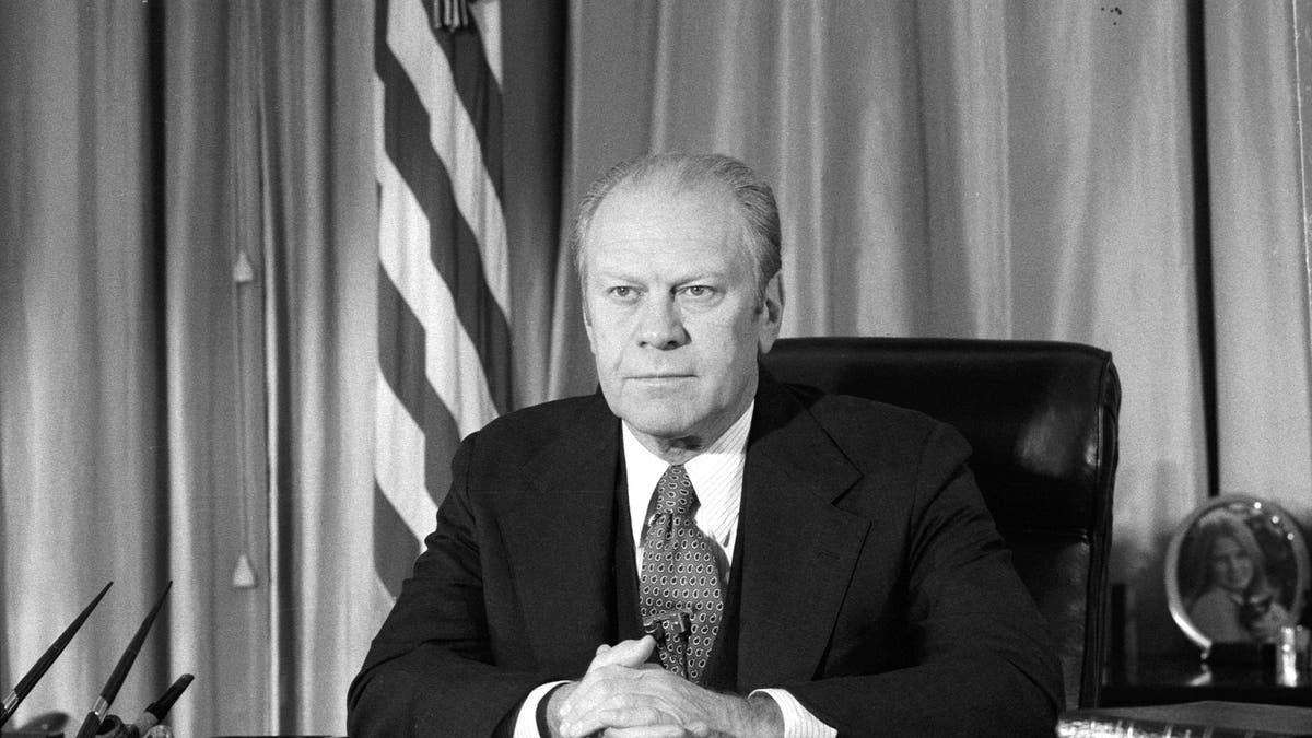 Former President Gerald Ford issued a preemptive pardon for predecessor Richard Nixon.