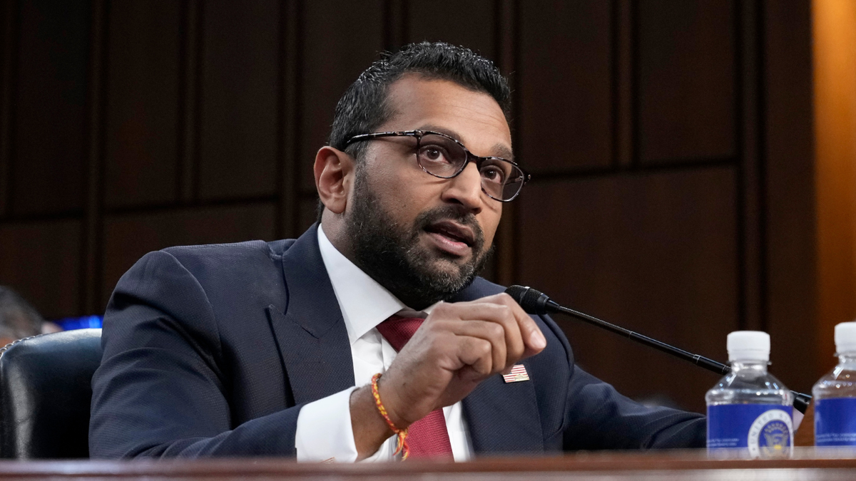 Kash Patel closeup shot from confirmation hearing