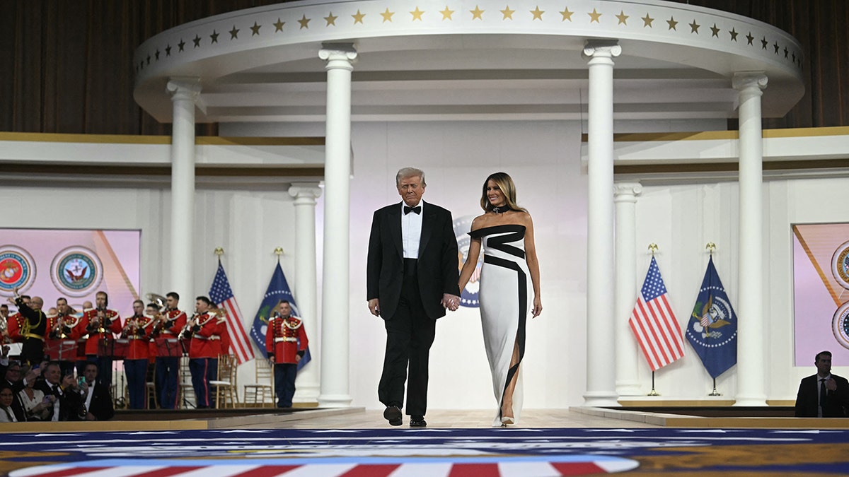 Donald Trump with first lady at inaugural ball