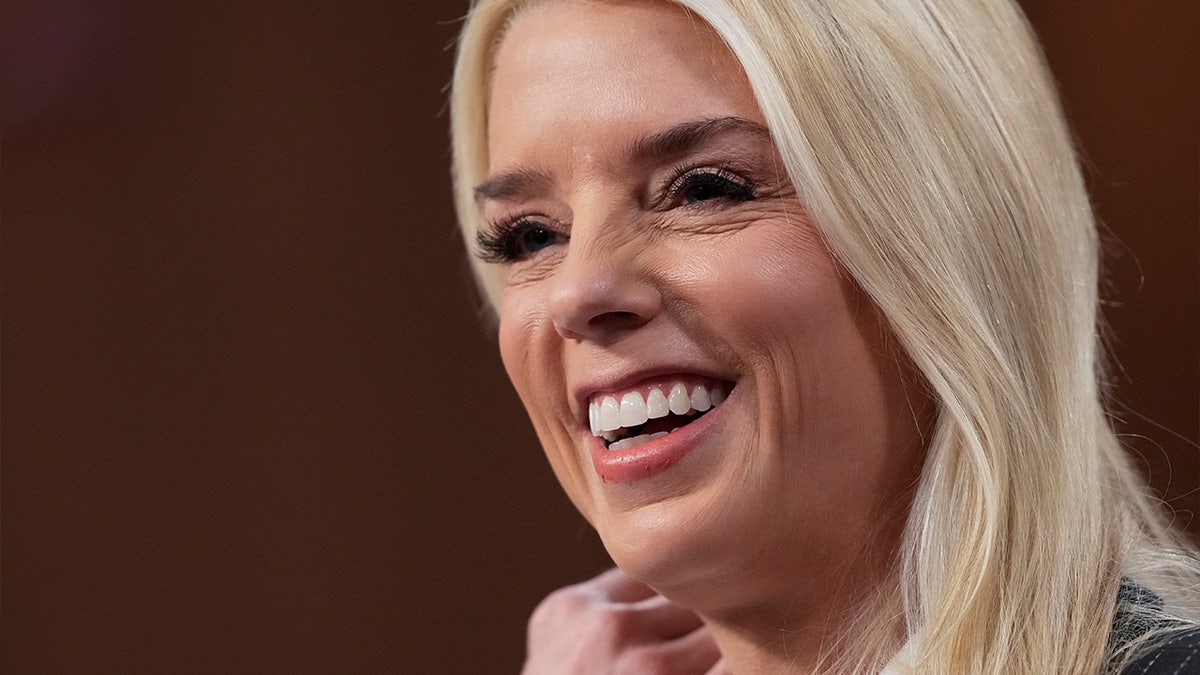 Pam Bondi closeup shot laughing