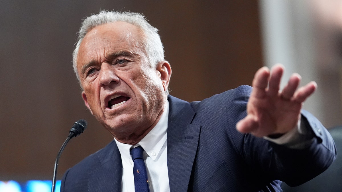 Robert F. Kennedy Jr., President Donald Trump's choice to be Secretary of Health and Human Services, appears before the Senate Finance Committee for his confirmation hearing at the Capitol in Washington, Wednesday, Jan. 29, 2025.