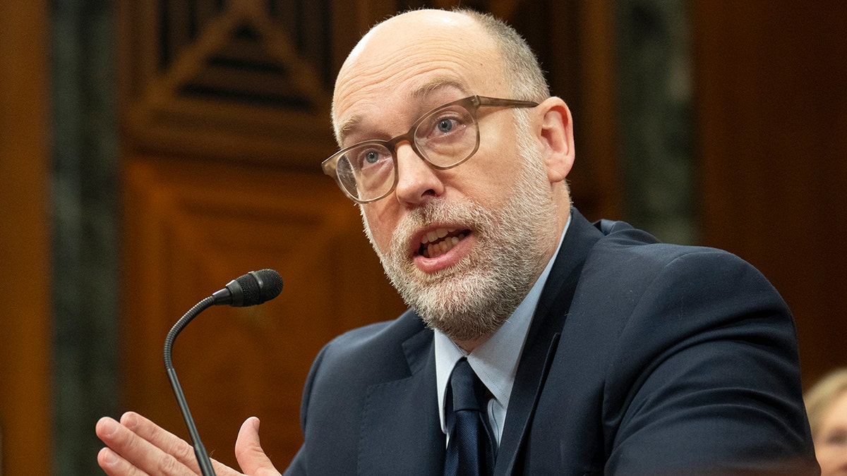 Russell Vought, director of the Office of Management and Budget (OMB), testifies before a Senate Budget Committee confirmation hearing