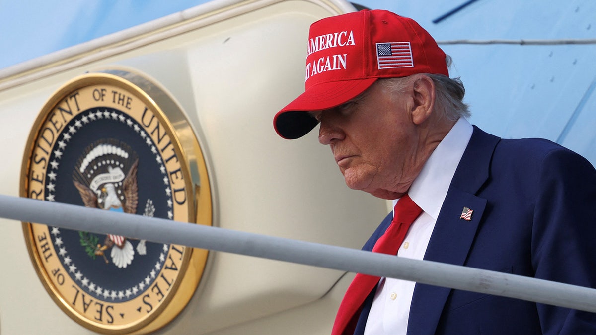 U.S. President Donald Trump speaks to reporters West Palm Beach