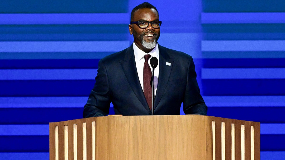 Chicago Mayor Brandon Johnson speaking at an event