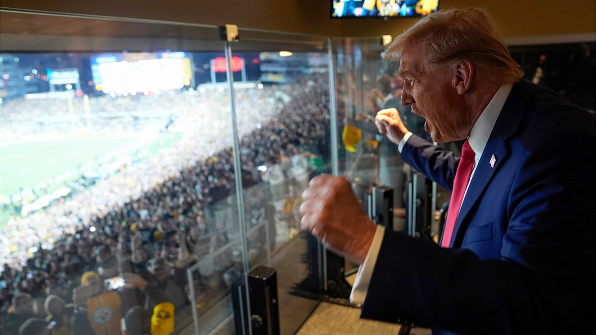 Trump at a football game