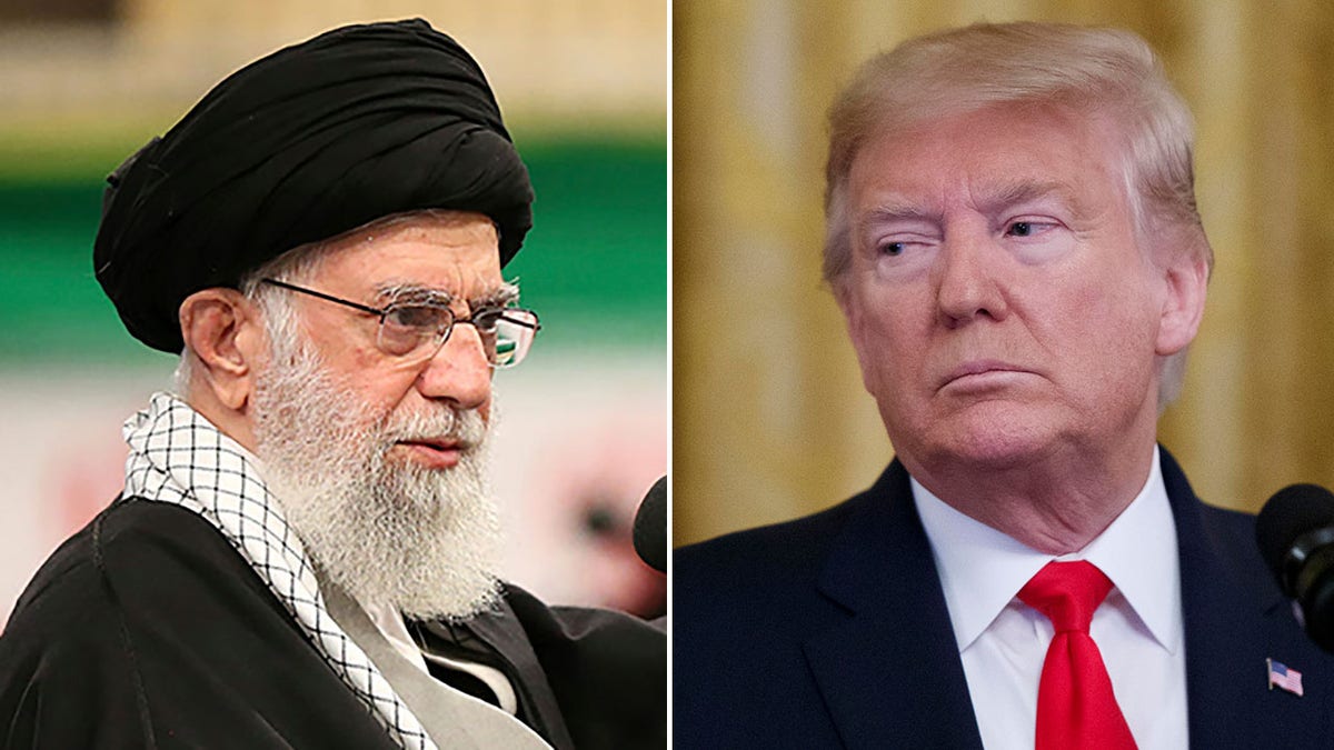 Iran's Supreme ruler Ali Khamenei, left, and President Donald Trump.