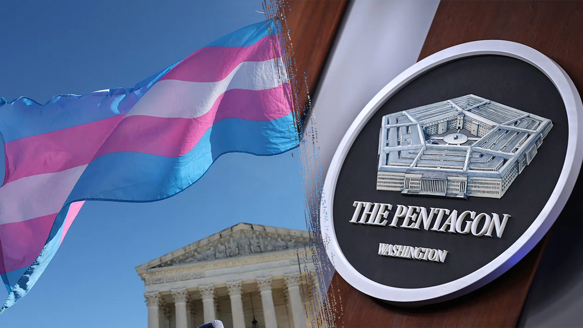 transgender flag and the pentagon