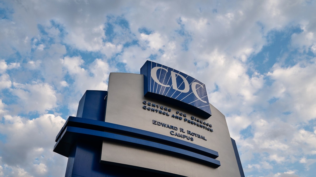 Signage stands outside the Centers for Disease Control and Prevention (CDC) headquarters