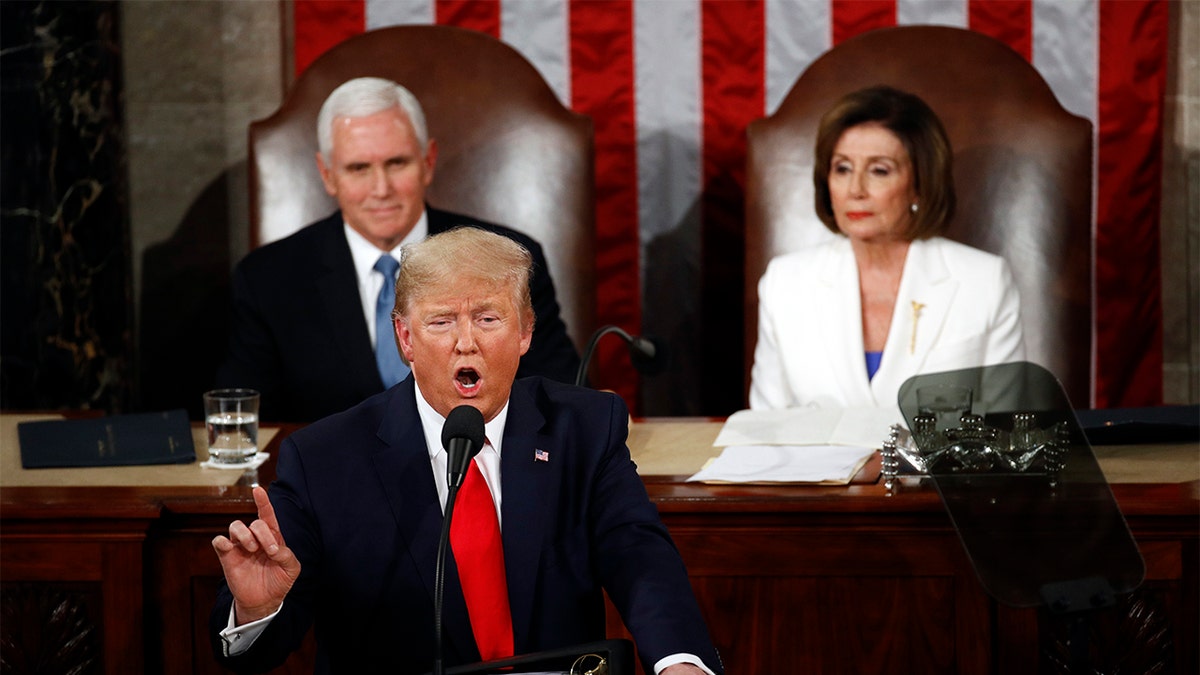 President Donald Trump delivers his State of the Union address to a joint session of Congress on Capitol Hill in Washington, D.C., on Tuesday, Feb. 4, 2020.