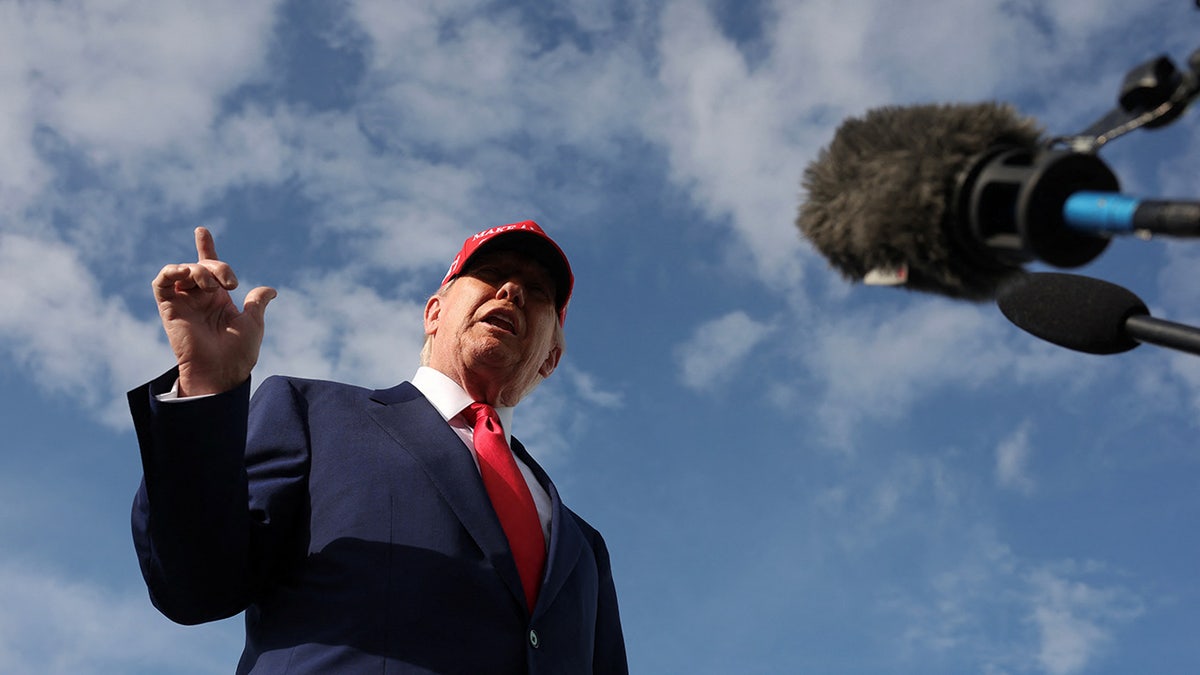 Donald Trump in closeup shot camera looking skyward