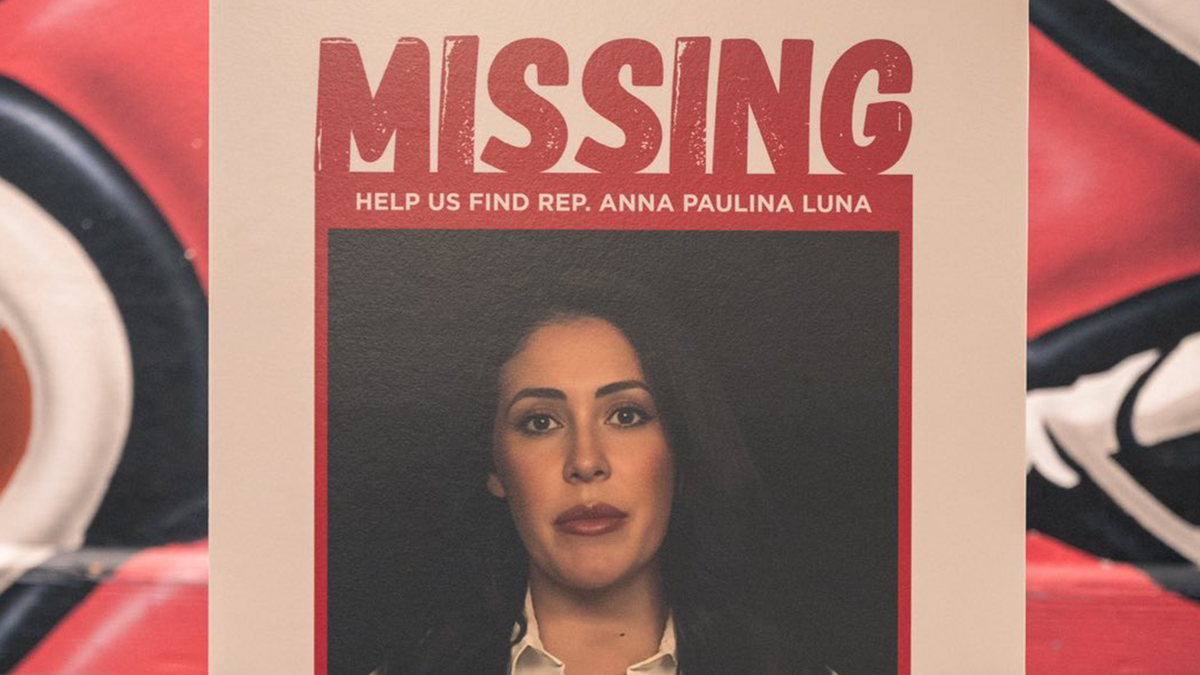 Florida voters took turns addressing a "missing" poster of Rep. Ana Paulina Luna, R-Fla., as part of the Democratic Party's "People’s Town Halls."