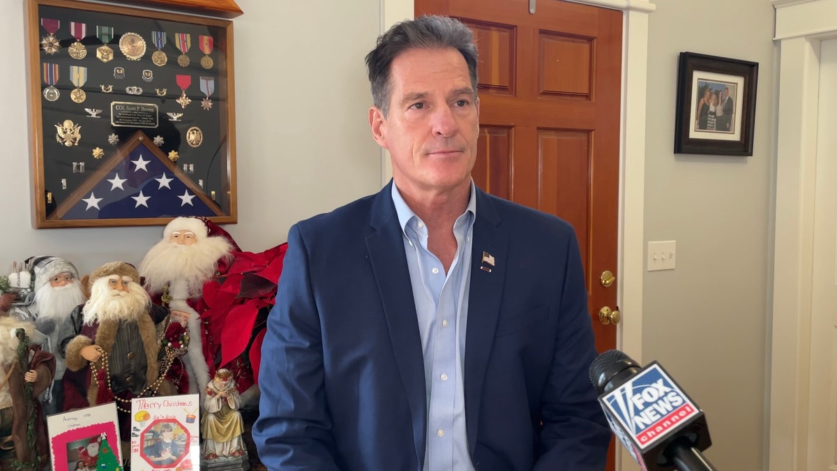 Former Sen. Scott Brown is interviewed by Fox News Digital, on Dec. 24, 2024 in Rye, New Hampshire