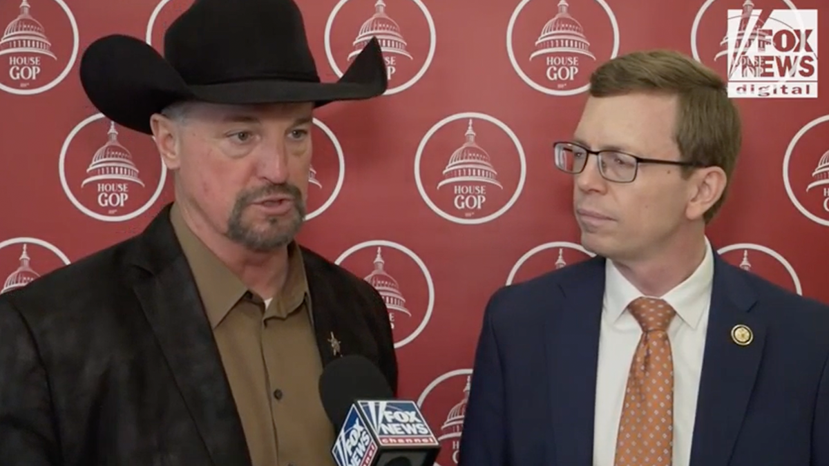 sheriff and congressman being interviewed