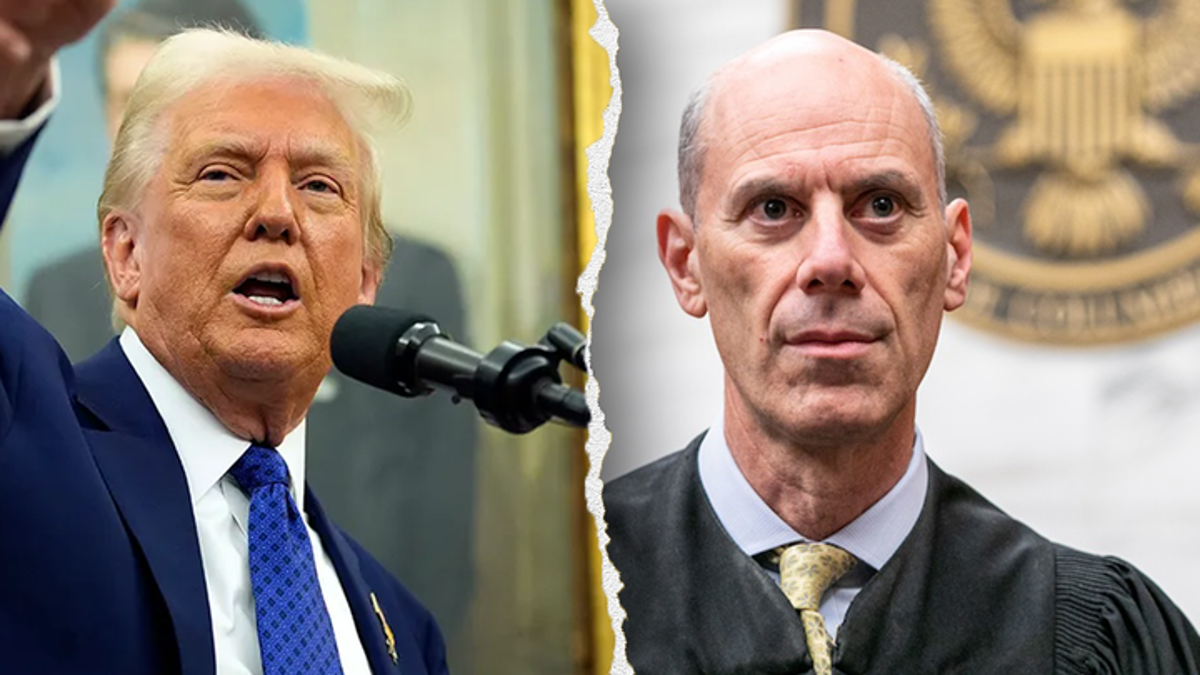 President Donald Trump and U.S. District Court Judge James Boasberg are seen in in a side-by-side split. (Photos via Getty Images)