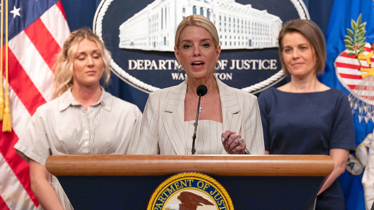 Pam Bondi speaks to reporters