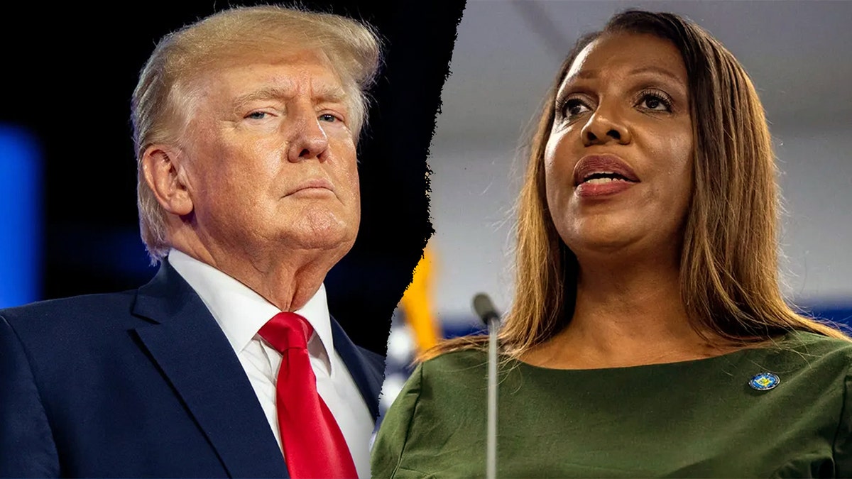 President Trump, left, NY AG Letitia James, right