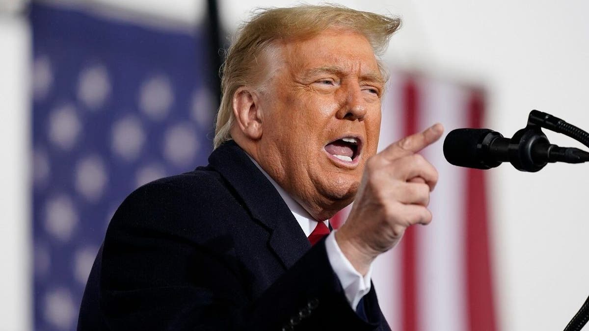 President Donald Trump speaking at an event