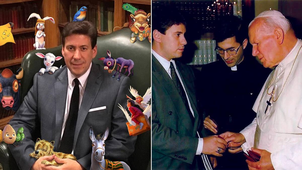 Children's book author Anthony DeStefano meets with Pope John Paul II.