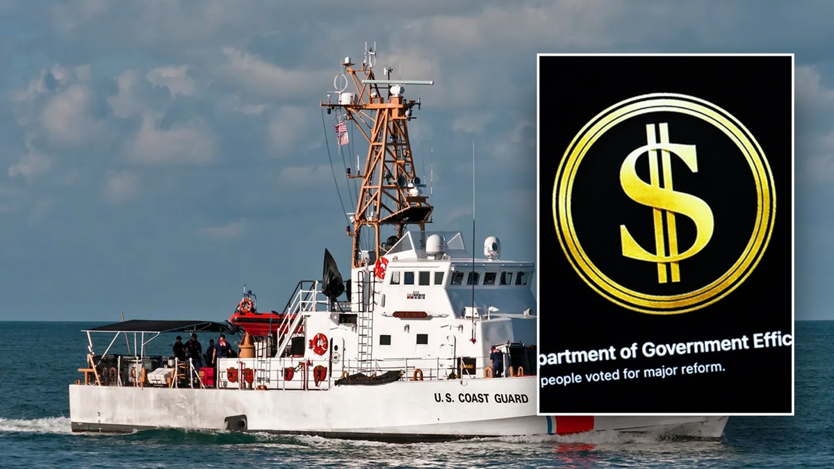Coast Guard Ship and DOGE Logo
