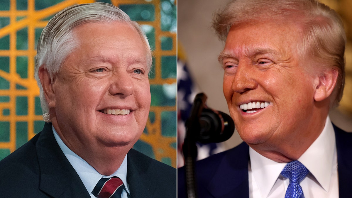 Left: Sen. Lindsey Graham; Right: President Donald Trump