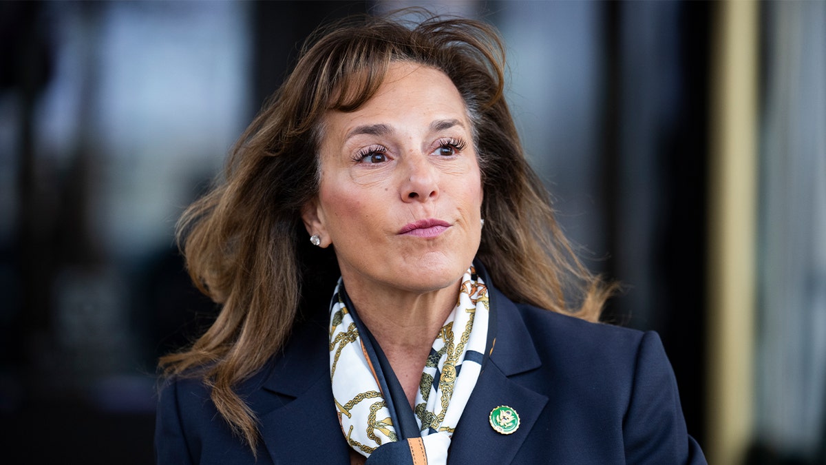 House GOP Conference Chair Lisa McClain leaves a meeting at the Capitol Hill Club on Feb. 28, 2023.