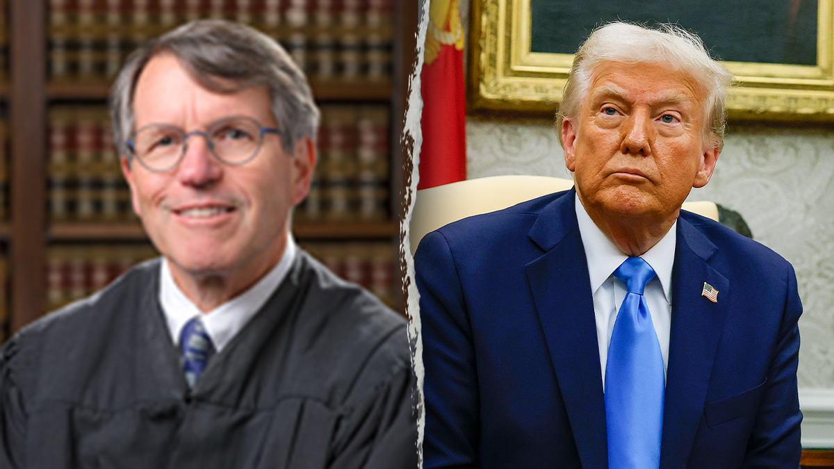 Judge William Orrick in a split image with Donald Trump