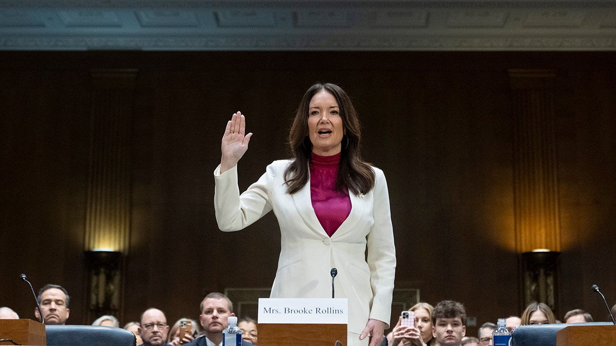 Brooke Rollins appears for the hearing on her nomination for Secretary of Agriculture as part of President Donald Trump's cabinet