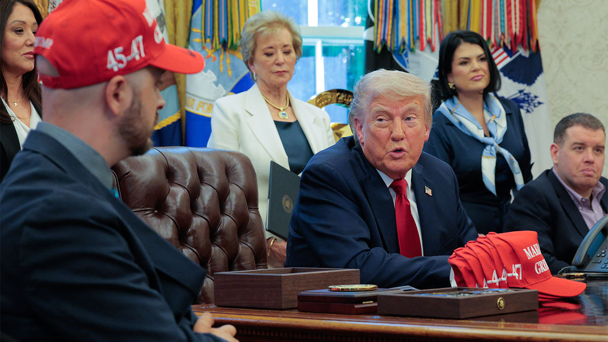 President Trump Signs Executive Orders In The Oval Office