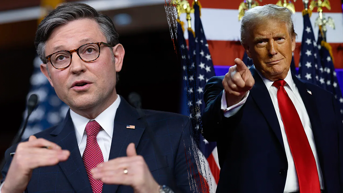 Mike Johnson and Donald Trump split