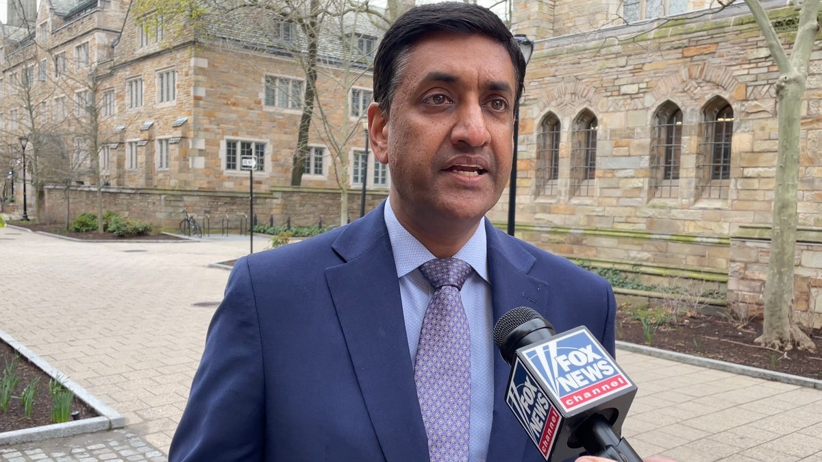Ro Khanna speaking to Fox News reports outside of Yale University